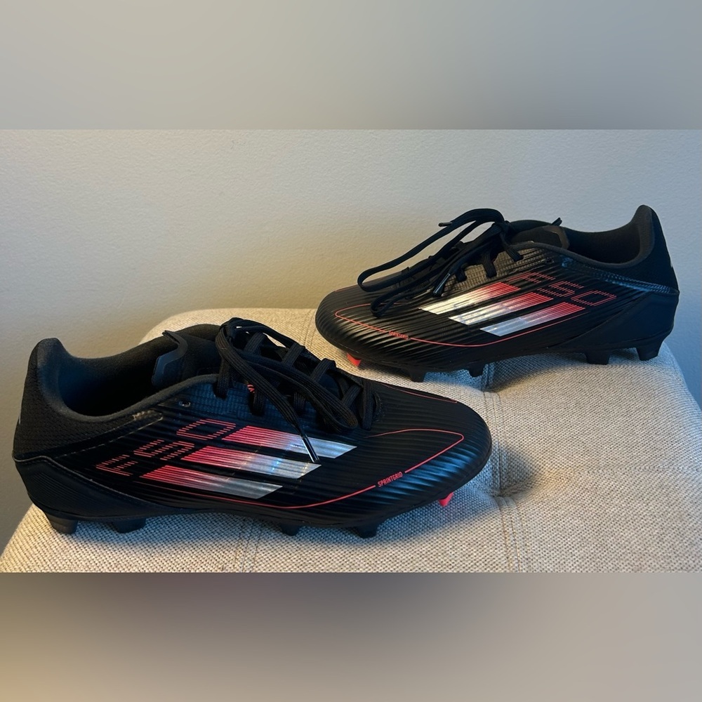 Adidas F50 Cleats League FG MG Core Black Iron Metallic Lucid Red IE1294 Mens 7